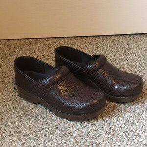 Dansko brown leather clog